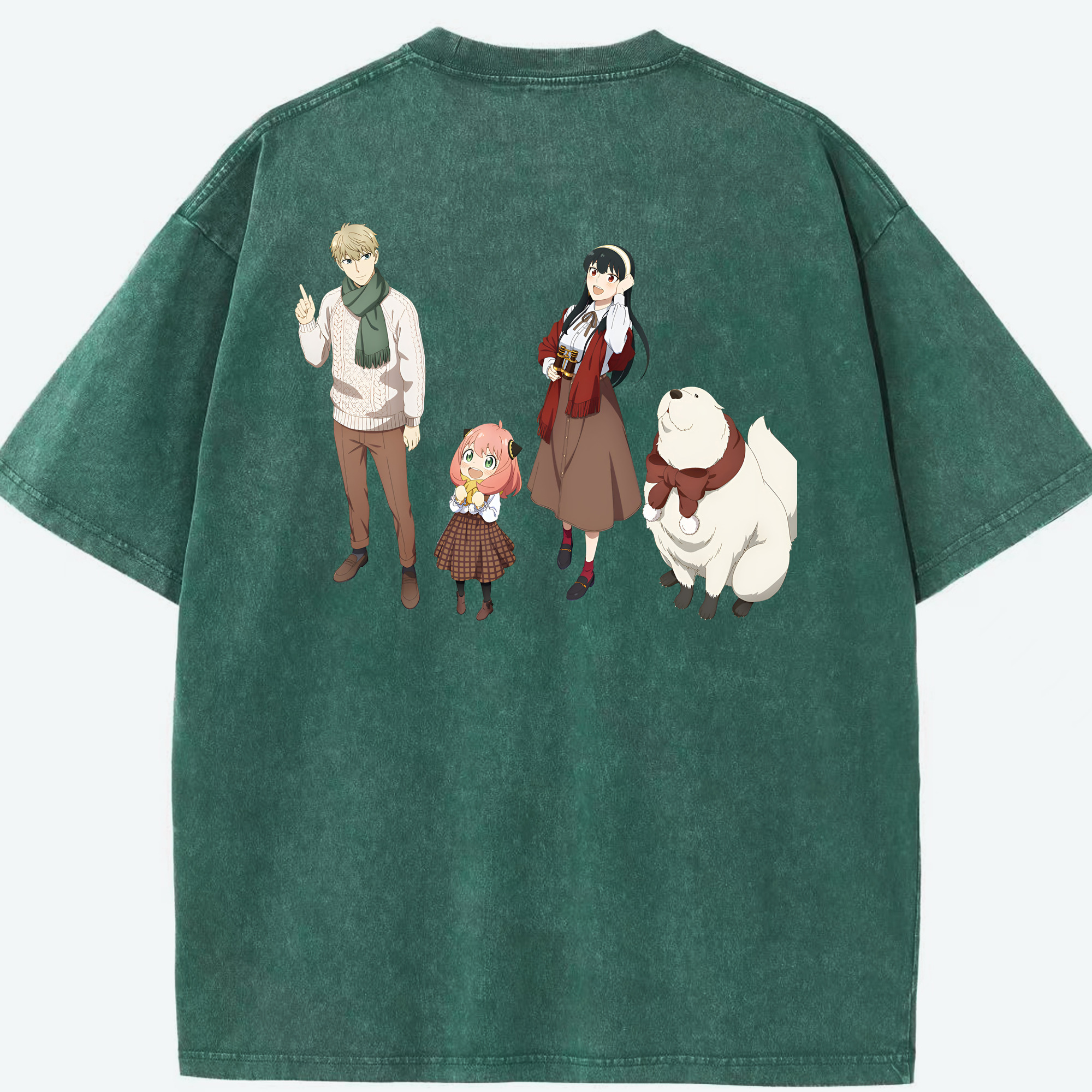 （画像用） SPY×FAMILY间谍家家酒 綿100% ヴィンテージ風 半袖Tシャツ（背面プリント）